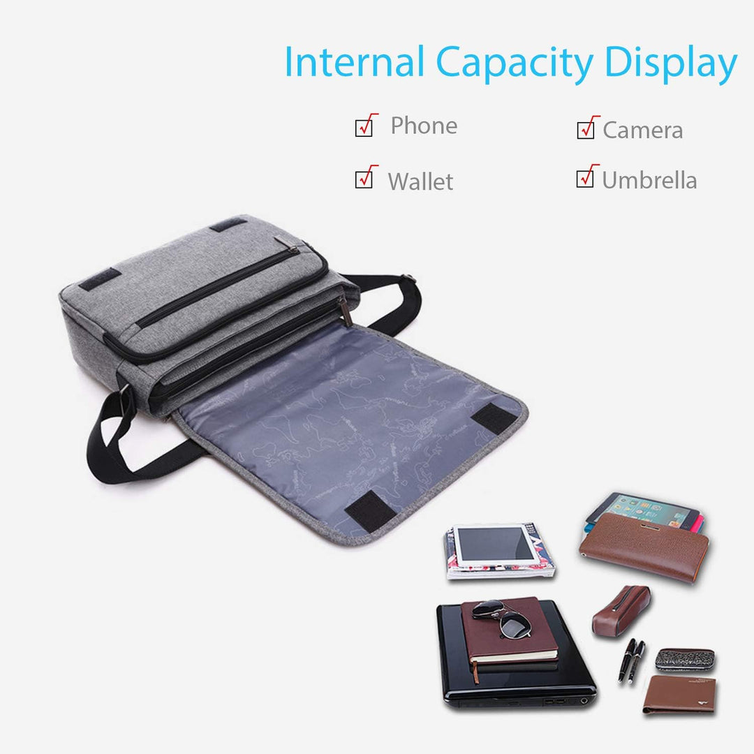 FANDARE Messenger Bag Umhängetasche Schultertasche Tasche Kuriertasche Polyester Schwarz, Schwarz