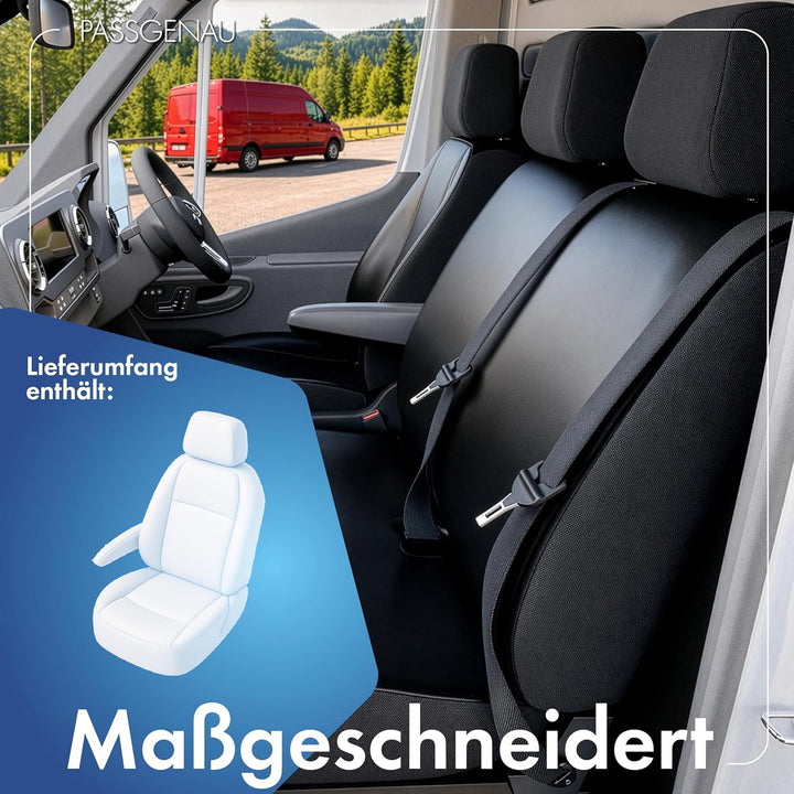 Walser Transporter Sitzbezüge Auto kompatibel mit Mercedes-Benz V-Klasse 447, Einzelsitz mit Armlehn