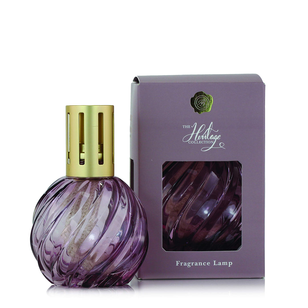 ASHLEIGH & BURWOOD The Heritage Collection Duftlampe aus Glas, Spiralform, gross, Violett Mauve, Mau