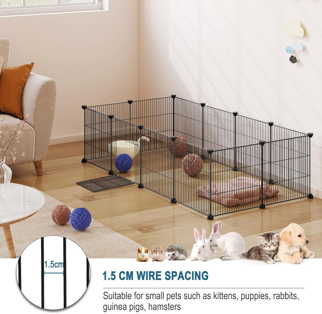 EUGAD Freigehege für Kaninchen 36cm hoch Indoor, Freilaufgehege Kaninchen draussen, Meerschweinchen