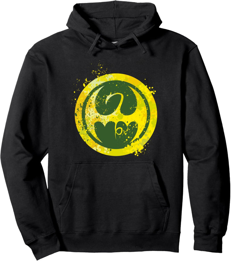 Marvel Iron Fist Splatter Paint Chest Logo Pullover Hoodie