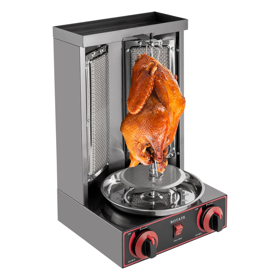 3KW Vertikaler Fleischgrill, Hähnchen Kebab Grill, Lamm Döner Edelstahl 360° schwenkbar, elektrische