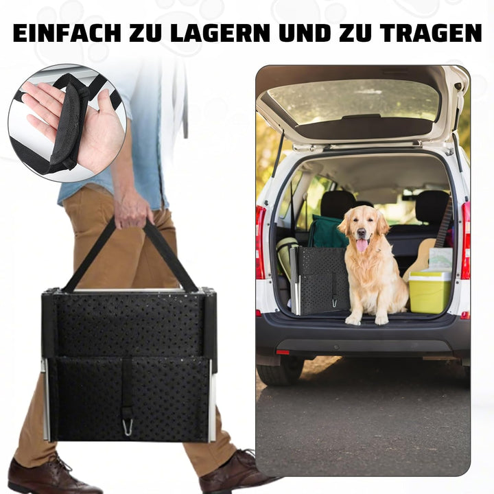 Storystore Hundetreppe Auto, 4 Stufen Hundetreppe Auto klappbar, Hunderampe Auto mit Rutschfester Ob
