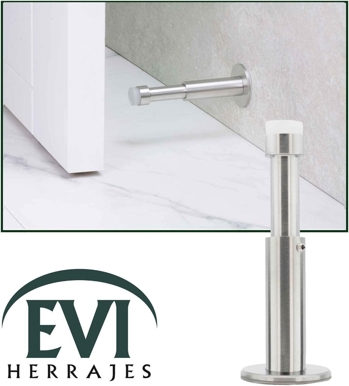 EVI Herrajes | Verstellbarer Wandpuffer von 88 bis 128 mm | Dual-Installation, Klebebasis oder Schra