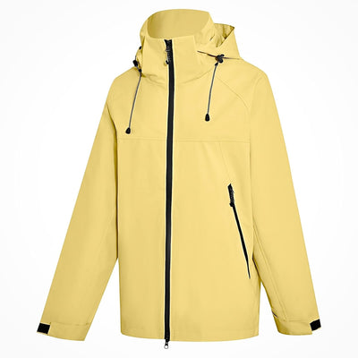 Damen Wasserdicht Regenjacke Leichte Wasserdicht Outdoorjacke Atmungsaktiv & Winddicht, Verstellbare