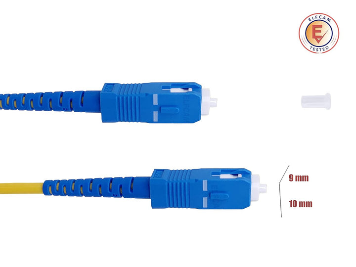 Elfcam® - 50m Glasfaserkabel SC/UPC auf SC/UPC Stecker, Simplex Singlemode 9/125μm OS2 Patchkabel, G