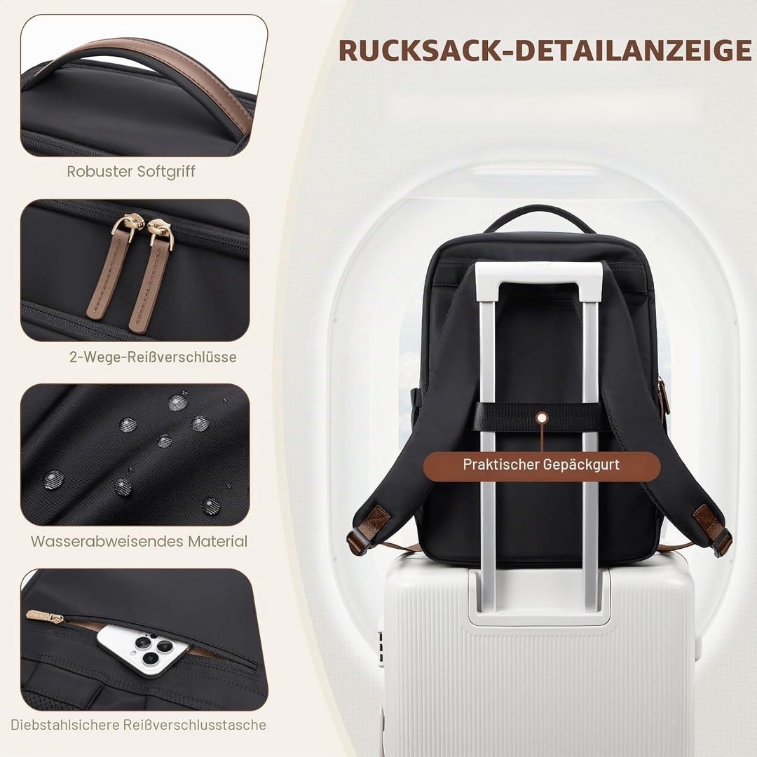 Reiserucksack für Damen und Herren,Handgepäck Laptop Rucksack 17.3 Zoll, Gross Schultasche Travrl Ba