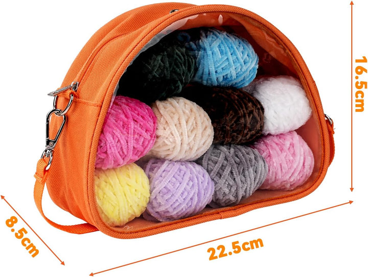 LetCart 36 Stück Häkelset für Anfänger, 10 Farben Chenille-Garn Häkelnadeln Stricknadeln, 3 Häkeln,