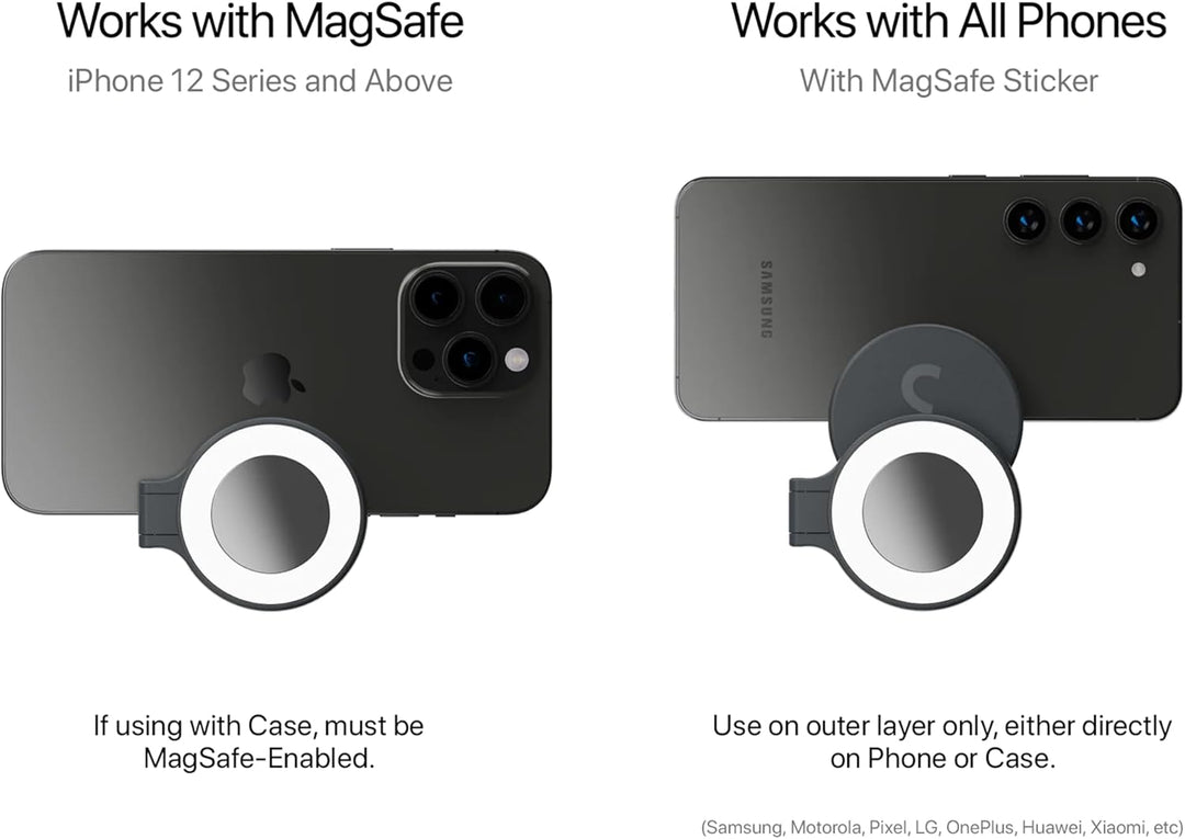 ShiftCam SnapLight – LED-Selfie-Ringlicht mit Vier Helligkeitseinstellungen und eingebautem Akku – M