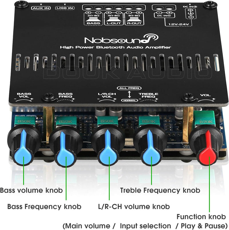 Nobsound - HiFi 2.1 - Class D Leistungsverstärker - mit Bluetooth 5.0 Kanälen