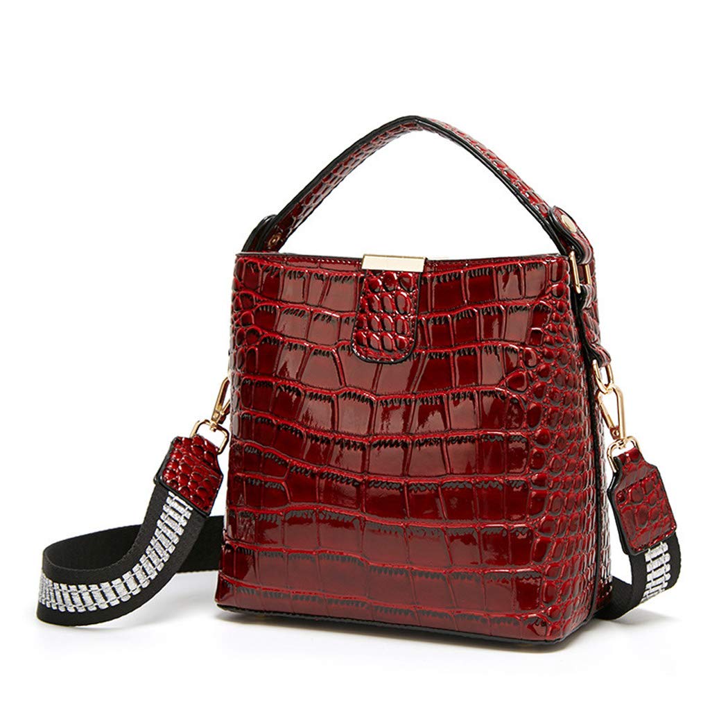 BUKESIYI Damen Tasche Umhängetasche Handtasche Frauen Klein Schultertasche Weekender Lack PU Leder C