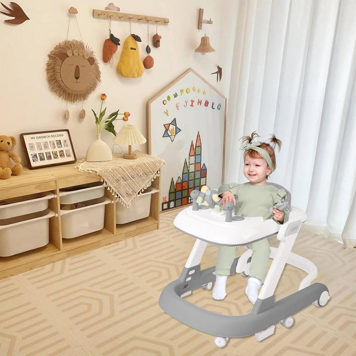OHMG 4-in-1 Lauflernhilfe für Babys mit interaktivem Multiaktivitätstablett mit abnehmbarer Musik, h