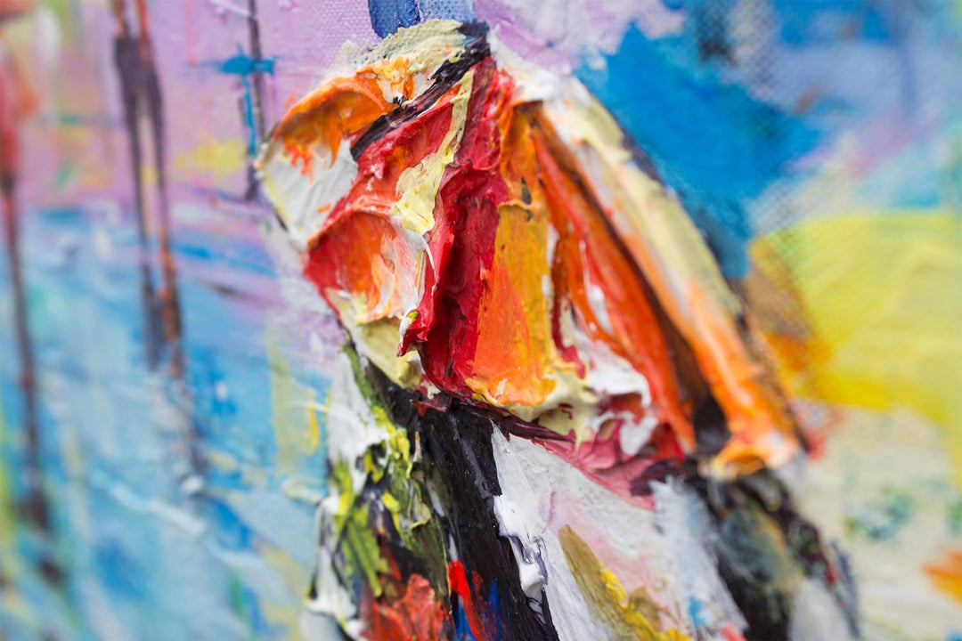 YS-Art Handgemaltes Acrylgemälde “Herbstliche Allee” | Moderne Acrylmalerei auf Keilrahmen | Geschen