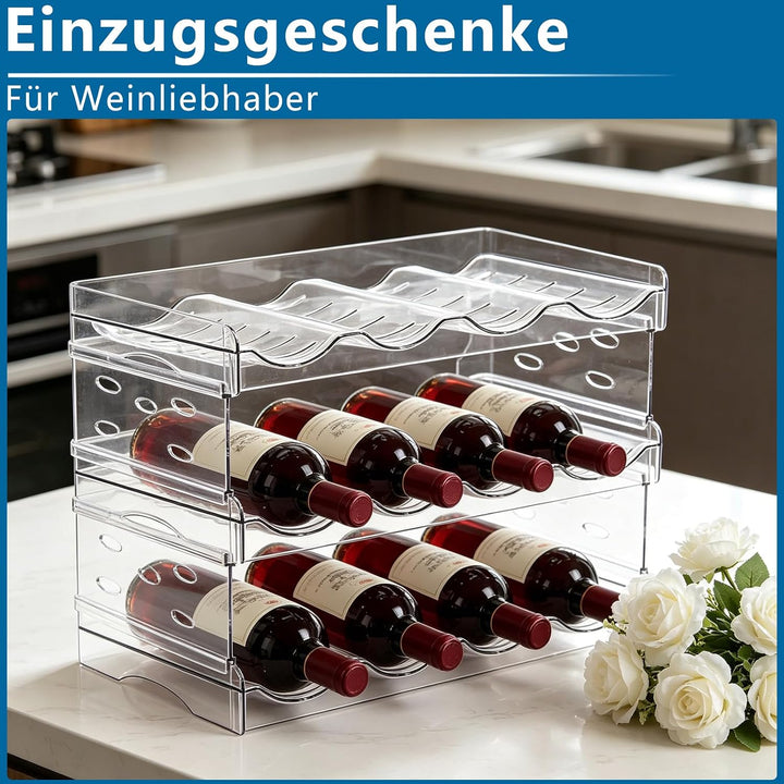 3 Etagen Flaschen-Organizer-Schrank für Kühlschrank, Stapelbarer Flaschenhalter für Vorratskammer Wa