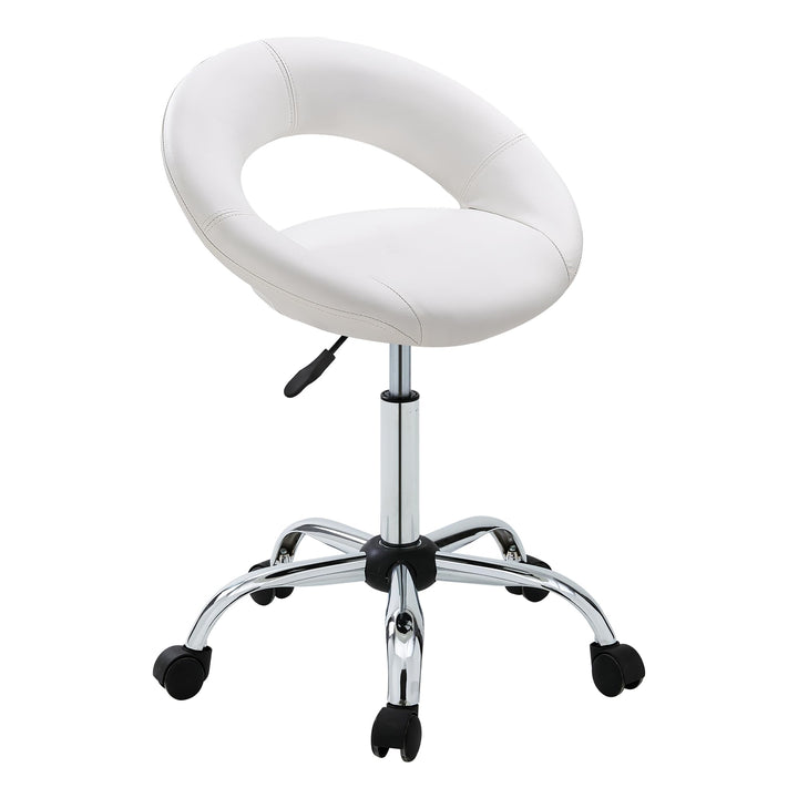 Duhome Drehstuhl mit Rollen, Rollhocker Kunstleder Drehhocker Schminktisch Hocker mit Lehne Arbeitsh