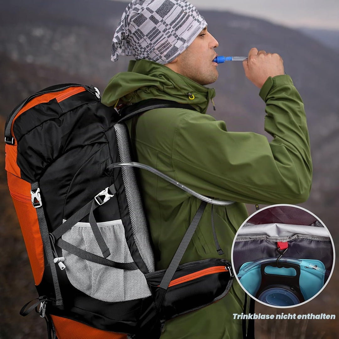 HOMIEE Wanderrucksack 50L, Herren Damen Wasserdichter Trekkingrucksack Reiserucksack Outdoor Wandern