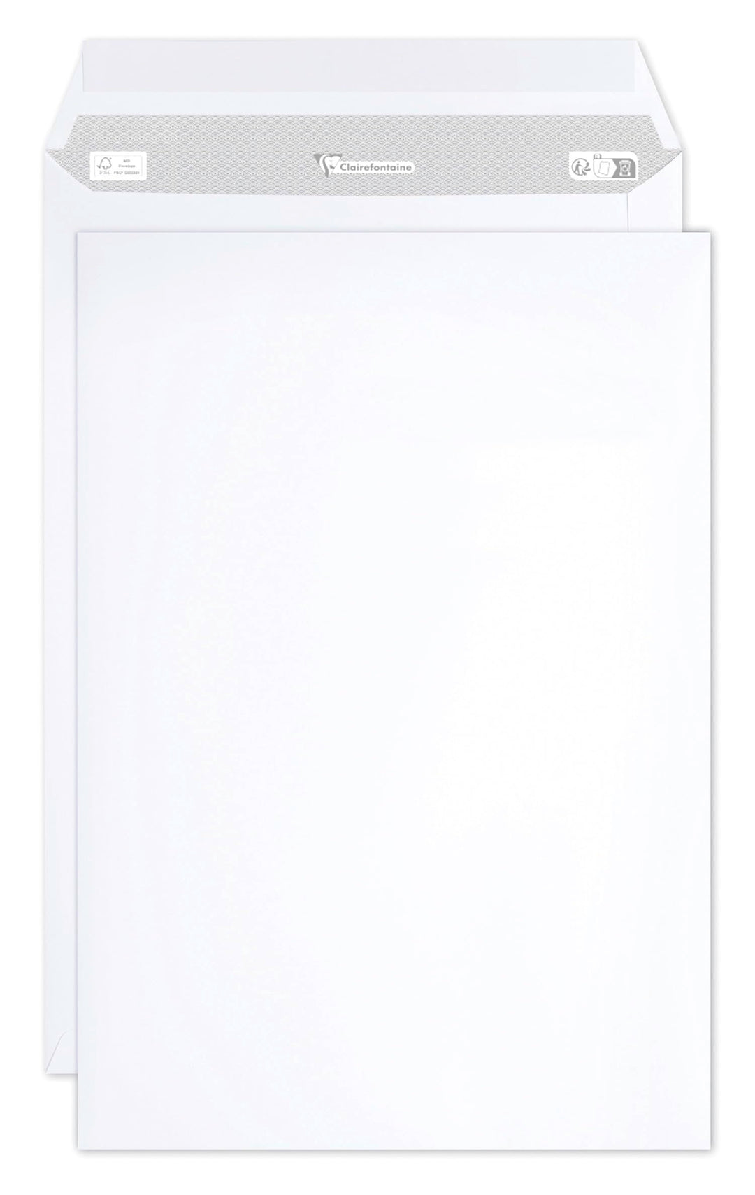 Clairefontaine 8050C - Karton mit 250 Versandtaschen weiss C4-229x324 mm, selbstklebend, 90g, 1 Kart
