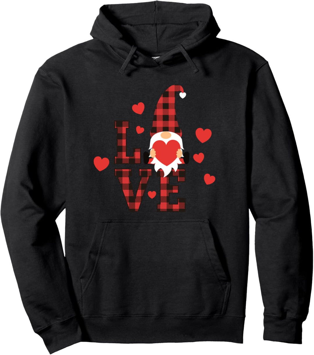 Love gnome Buffalo Valentines Pullover Hoodie