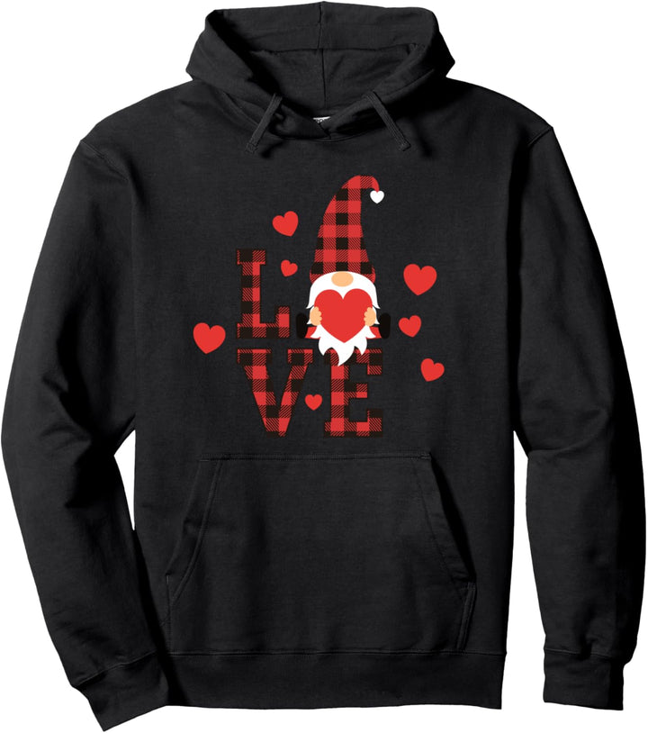 Love gnome Buffalo Valentines Pullover Hoodie