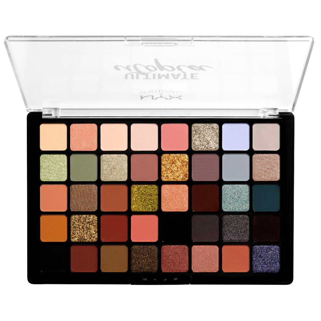 NYX Professional Makeup Lidschattenpalette, Ultimate Shadow Palette, Gepresster Puder Lidschatten, 4