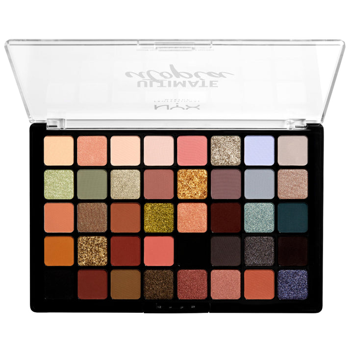 NYX Professional Makeup Lidschattenpalette, Ultimate Shadow Palette, Gepresster Puder Lidschatten, 4