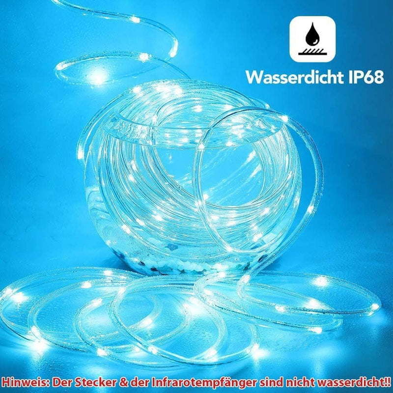 12m Bunt LED Lichtschlauch Aussen,IP68 LED Wasserdicht Bunt Lichterschlauch,120er LED Lichterkette I