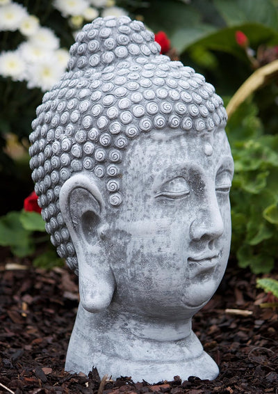 stoneandstyle Steinfigur Buddha Shiva Kopf, Frost- und wetterfest bis -30°C, massiver Steinguss