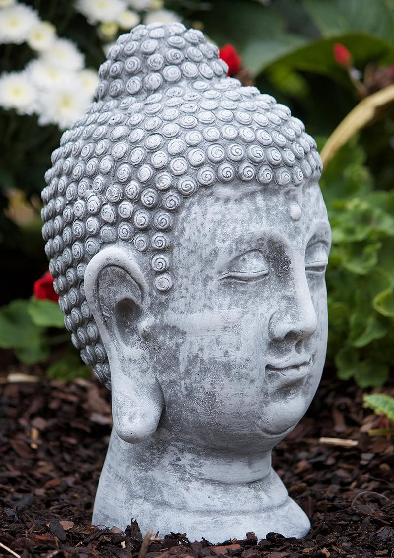 stoneandstyle Steinfigur Buddha Shiva Kopf, Frost- und wetterfest bis -30°C, massiver Steinguss