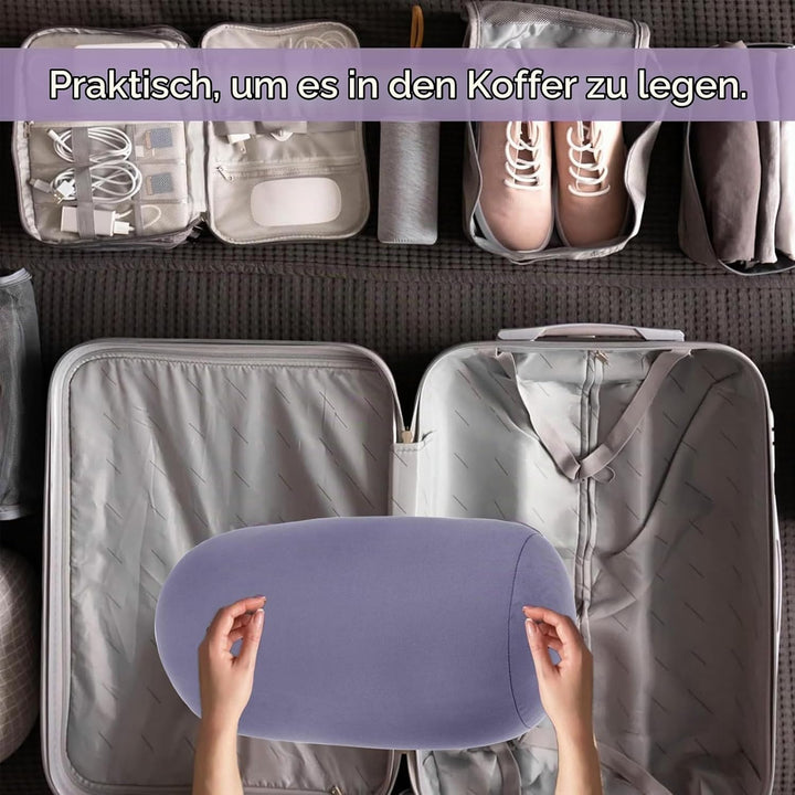 2 Stück Mikroperlen Nackenrollen 37 x 16 cm, Weiches Zylinderkissen für Nacken Kopf Rücken Unterstüt