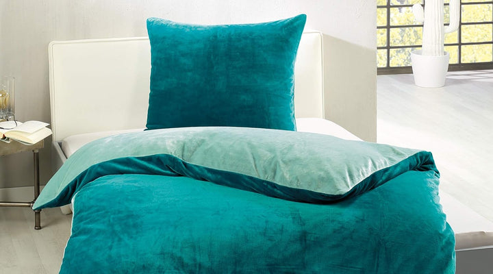 Gözze - Wendebettwäsche, Cashmere-Feeling, Bettbezug: 155 x 200 cm, Kissenbezug: 80 x 80 cm, Mikrofa