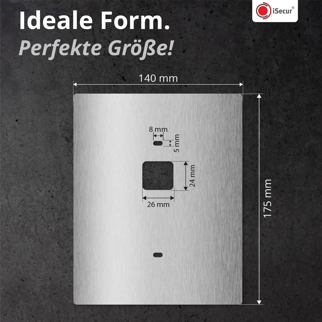 iSecur Blende passend für Eufy Videotürklingel aus Edelstahl I Video-Doorbell I Klingelschild I 140
