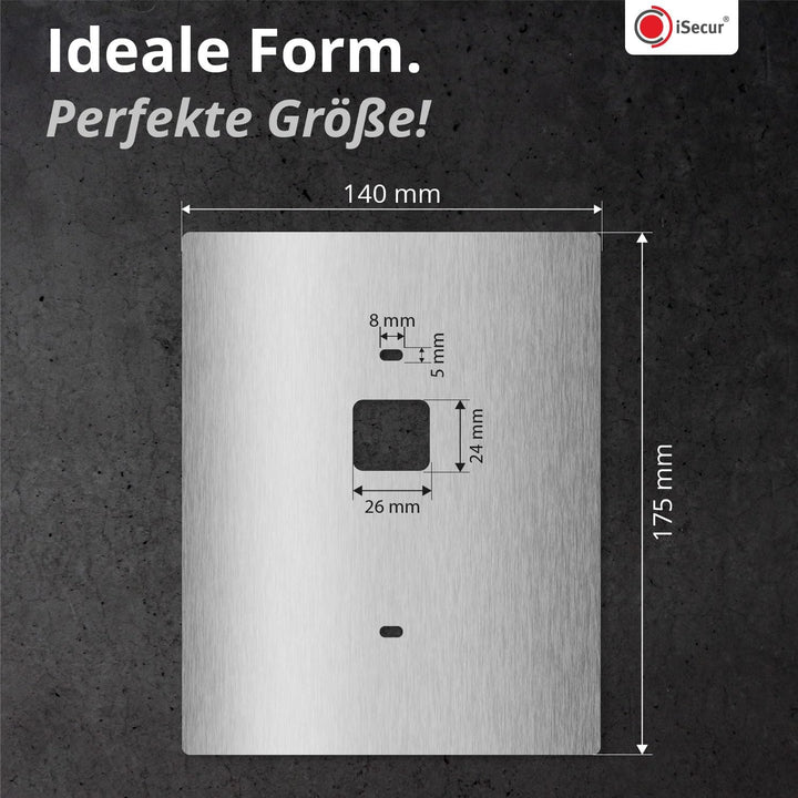 iSecur Blende passend für Eufy Videotürklingel aus Edelstahl I Video-Doorbell I Klingelschild I 140