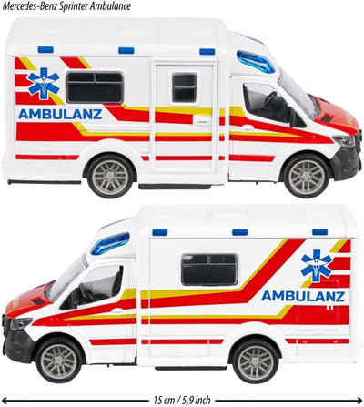 Majorette MOJORETTE Grand Series 213712001038 Ambulanz aus Metall und Kunststoff, 12,5 cm, Licht und