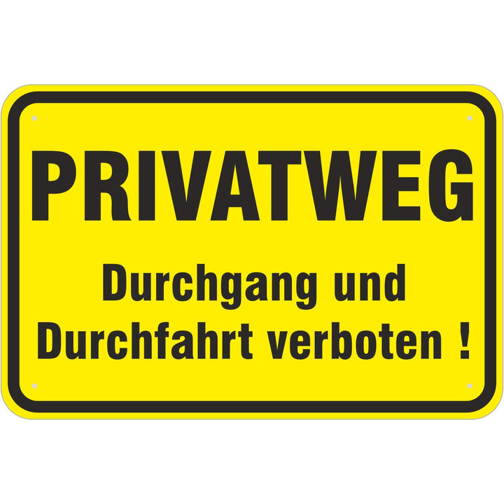 Schild Privatweg Durchgang und Durchfahrt verboten 400 x 600 mm aus Aluminium-Verbundmaterial 3mm st