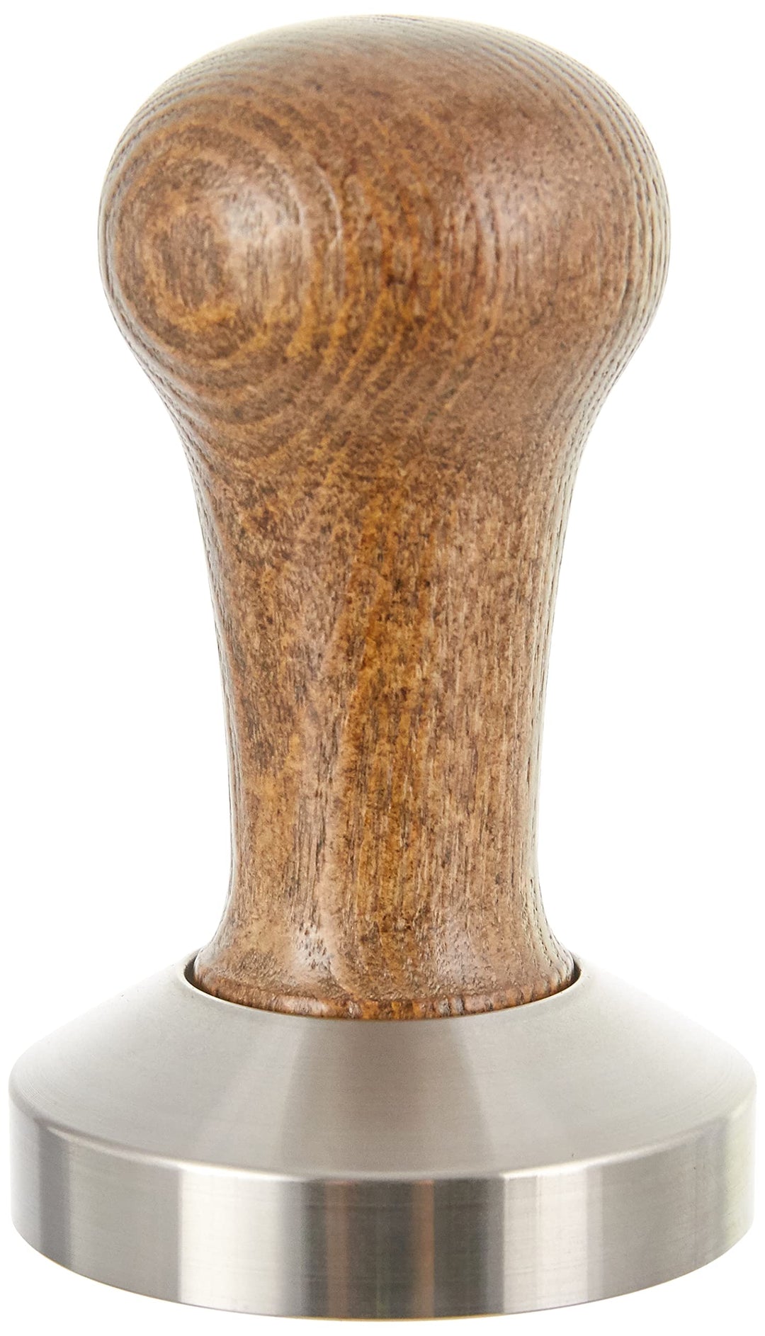 Motta 8100/M Tamper aus Edelstahl, planar mit braunem Echtholzgriff, 58 mm, Braun