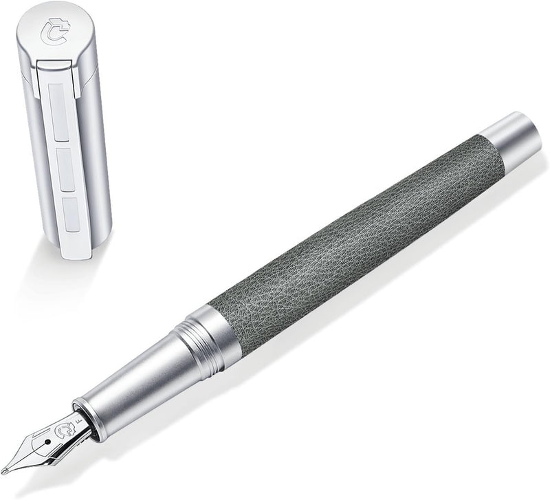 STAEDTLER Initium Corium Füllhalter, anthrazit Leder, M, Made in Germany, mit edler Geschenkverpacku