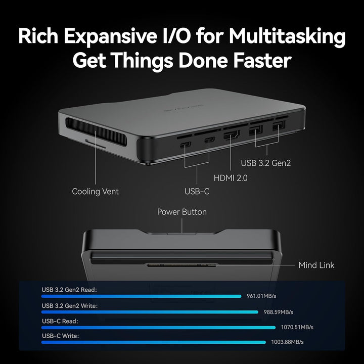 khadas Mind Mini PC, Intel Core i7-1360P 5.0GHz Mini Portable Computer with 5.55Wh Standby Battery,