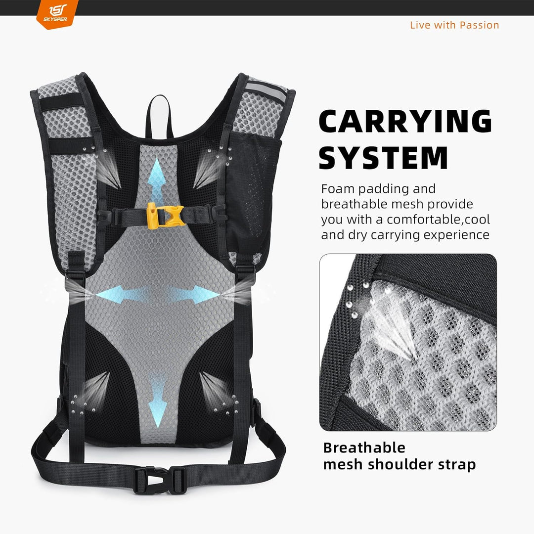 SKYSPER Wanderrucksack 15L Rucksack Herren Klein Tagesrucksack Leichter Trekkingrucksack für Wandern