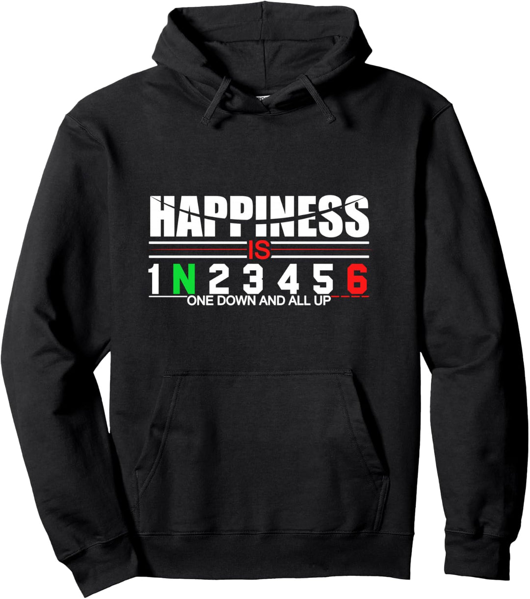 Motorrad Geschenke Glück ist eins runter und alles rauf Pullover Hoodie