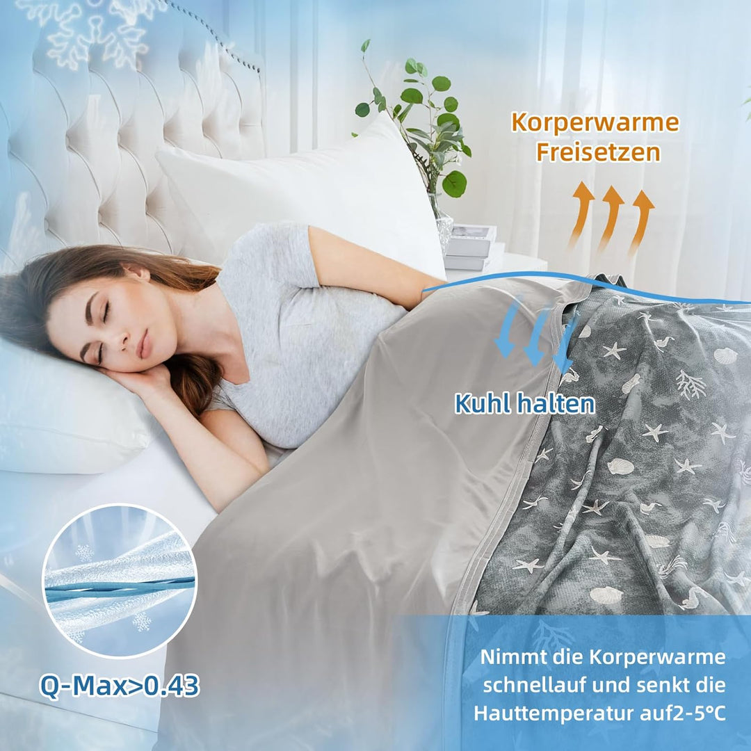 WONGS BEDDING Kühldecke Sommerdecke mit Japanische Arc-Chill Q-Max 0,43 Kühlfasern, Kühlende Decke f