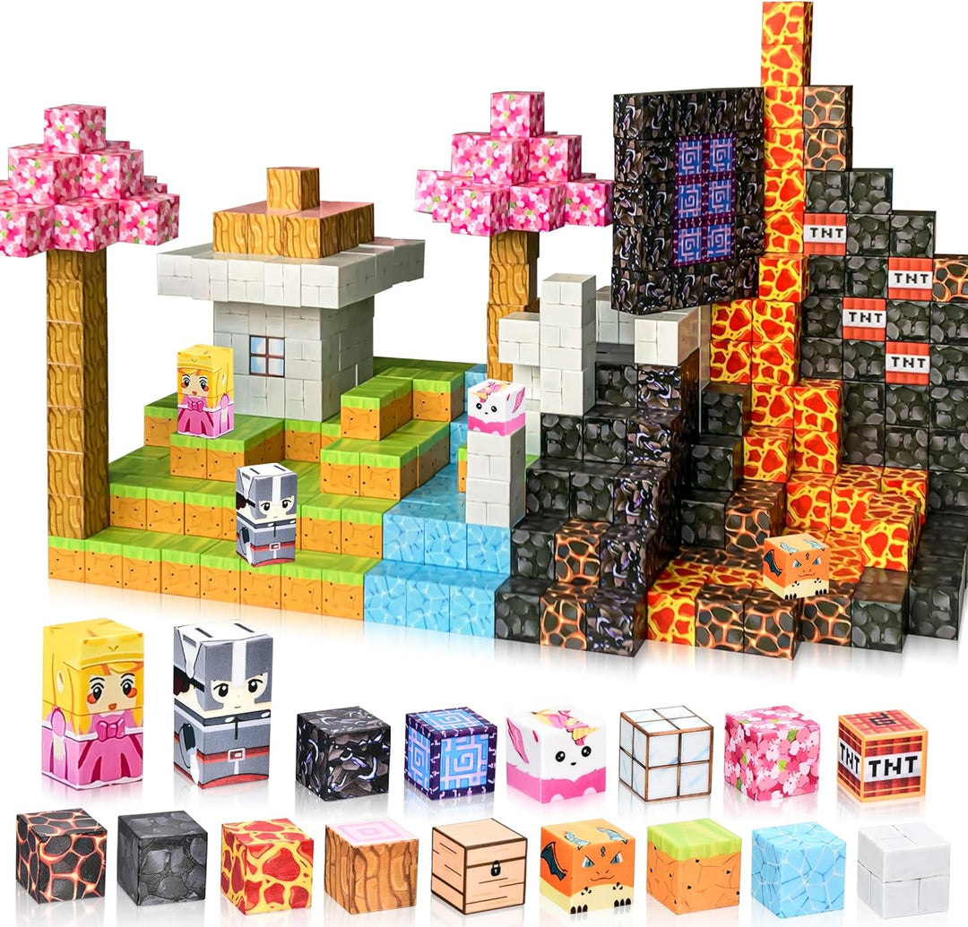 Ulikey Magnetische Bausteine, Build Mine Magnete Welt Zauberportal Edition, Magnetische Fliesen Spie