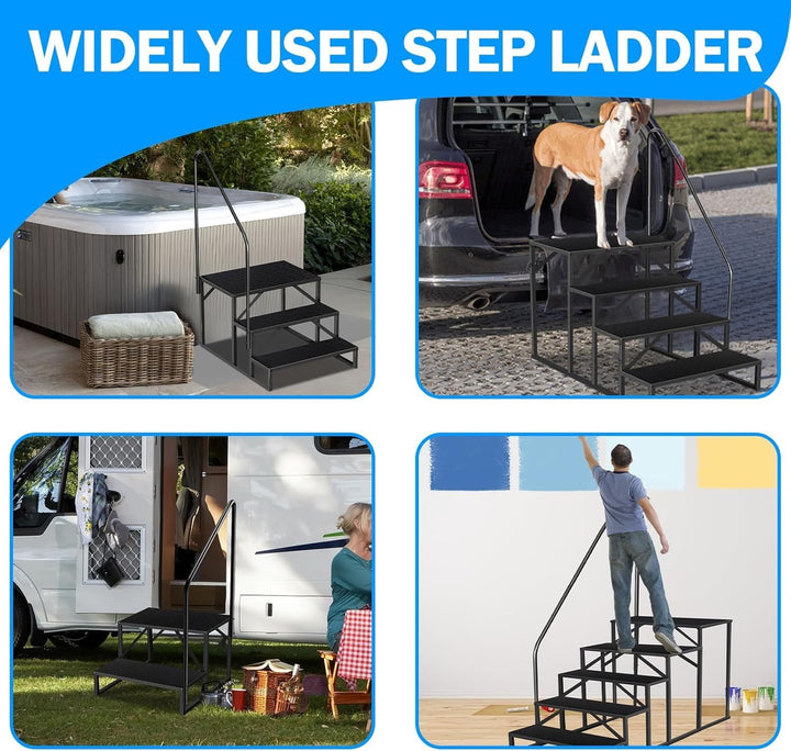 4 Stufen Trittstufe mit 2 Griff, RV Trittleiter|Poolleitern|Stufen im Freien Haustiertreppe, Standtr