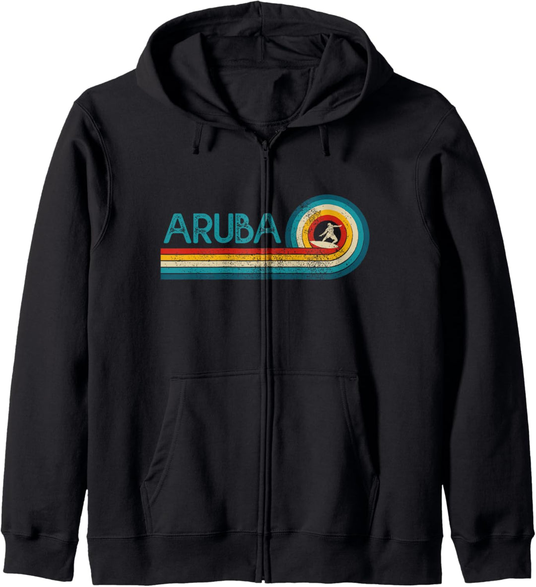 Aruba Karibik Vintage Surfer Amerika USA Souvenir Surf Kapuzenjacke