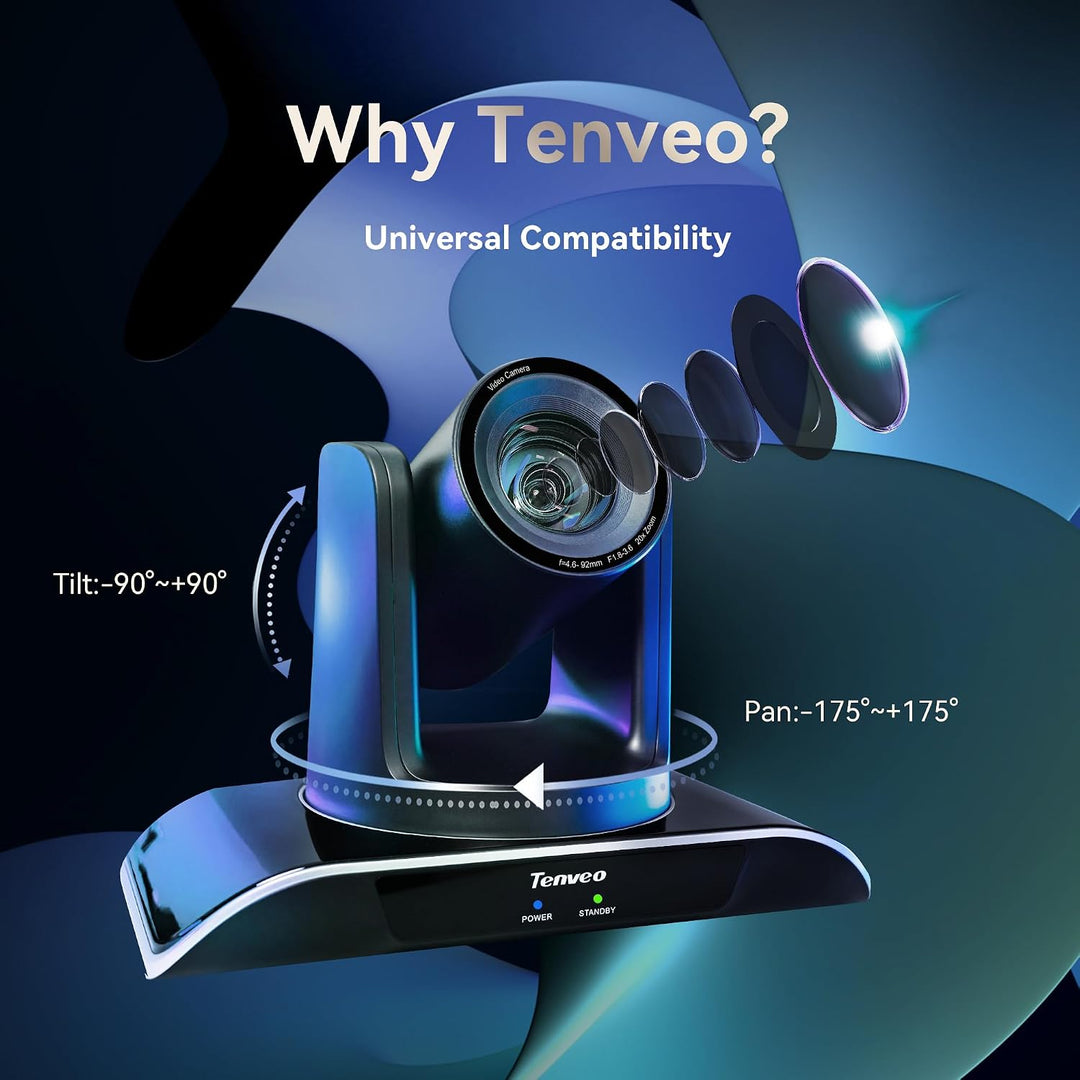 Tenveo HDMI PTZ Kamera 20x optischer Zoom Konferenzkamera 3G-SDI/HDMI/USB3.0/RJ45 PoE Streaming Al T