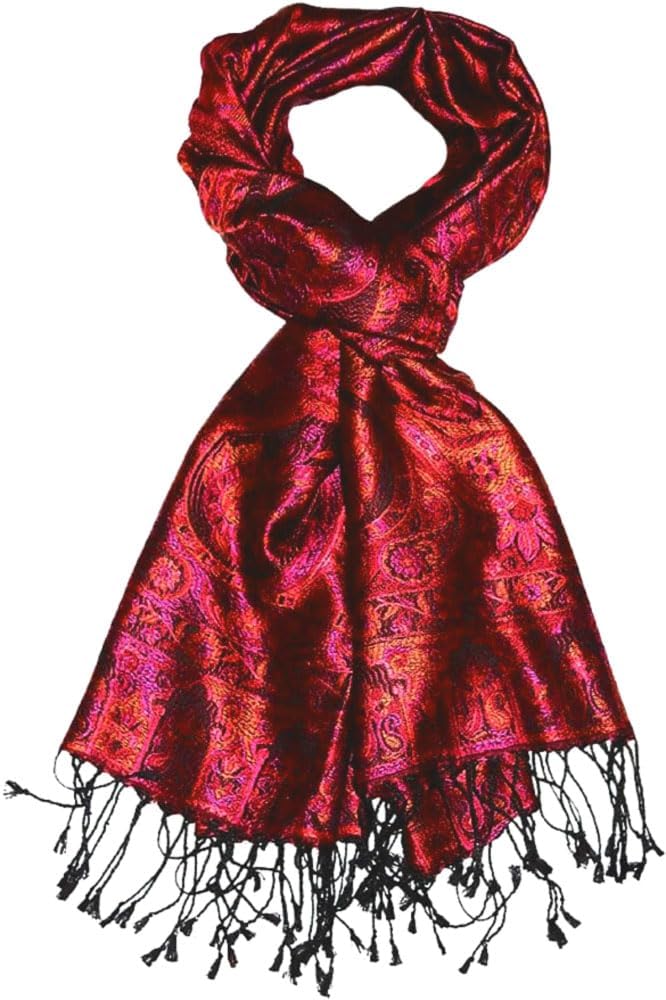 Lorenzo Cana Pashmina Damen Schal Schaltuch jacquard gewebt 100% Seide 70 cm x 190 cm Paisleymuster
