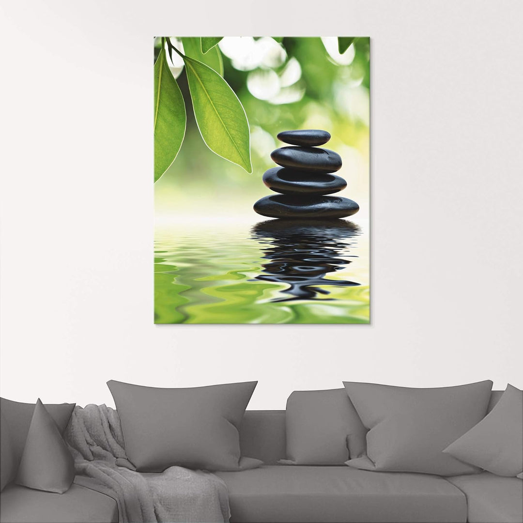 ARTland Glasbilder Wandbild Glas Bild einteilig 30x60 cm Hochformat Asien Wellness Entspannung Spa Z