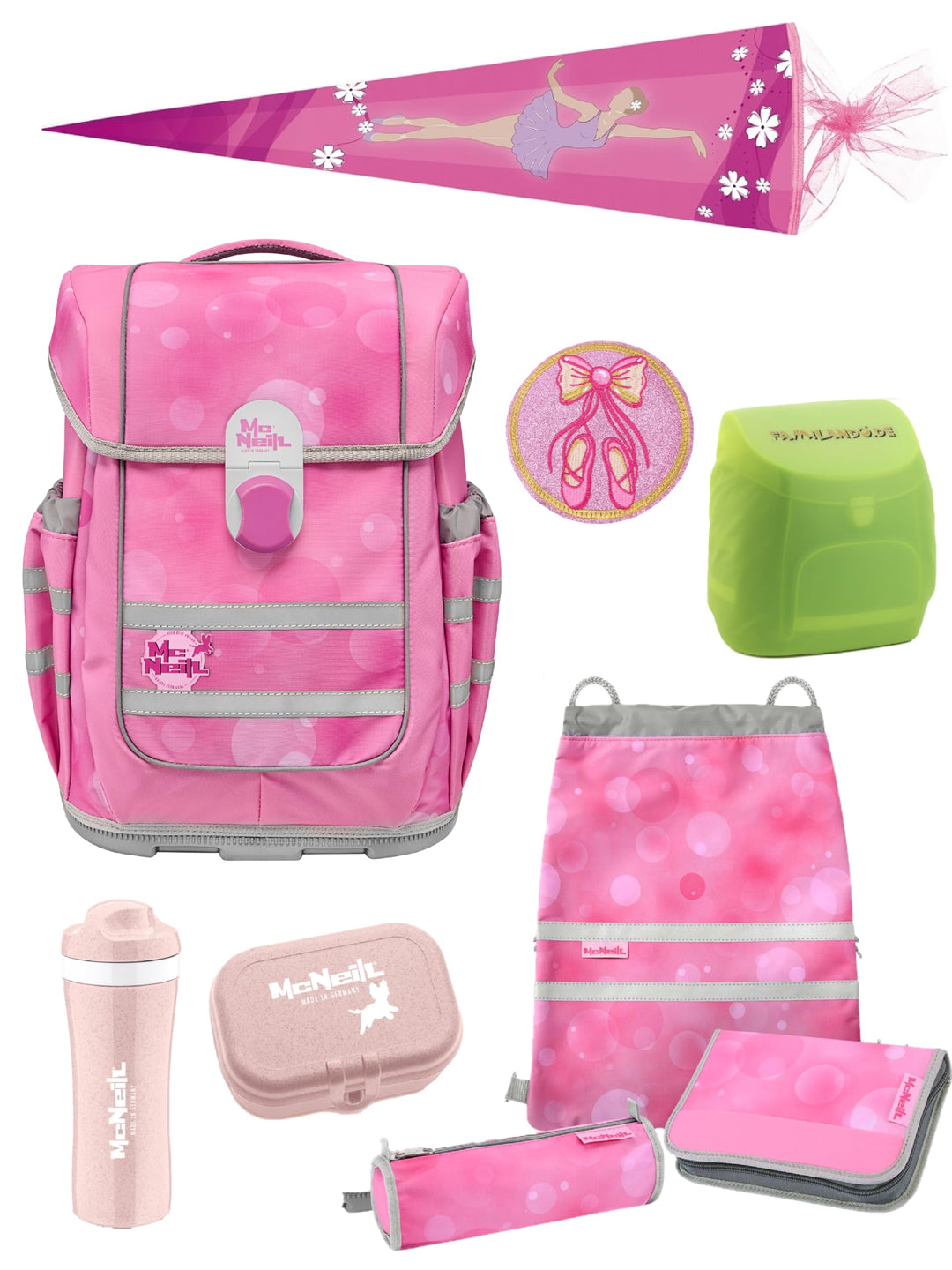 Familando - McNeill Ergo Complete Schulranzen Set - 9-teilig mit Schultüte - Ballerina - Ergonomisch