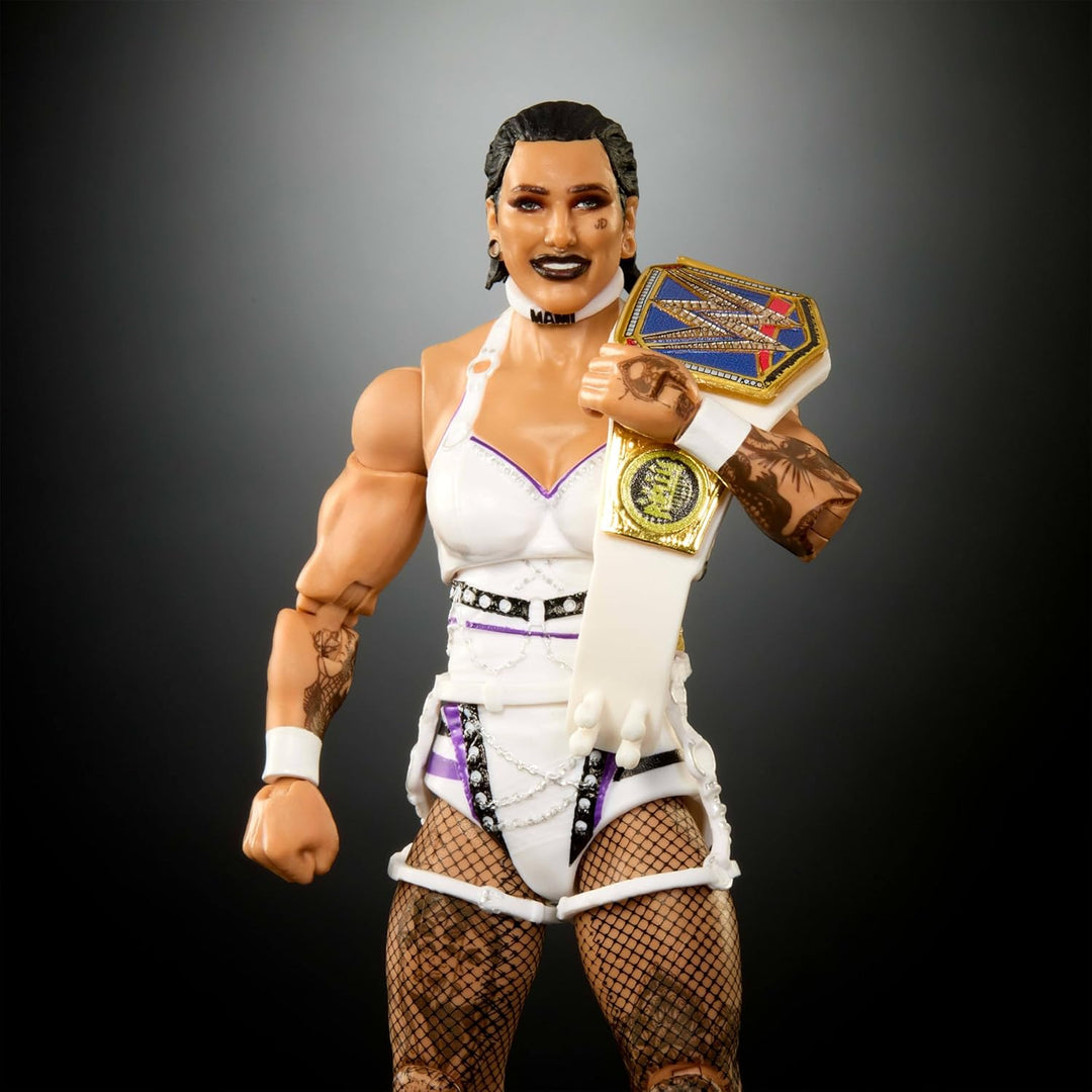Mattel WWE Elite Actionfigur & Zubehör, 15,2 cm grosses Sammlerstück Rhea Ripley mit 25 Artikulation