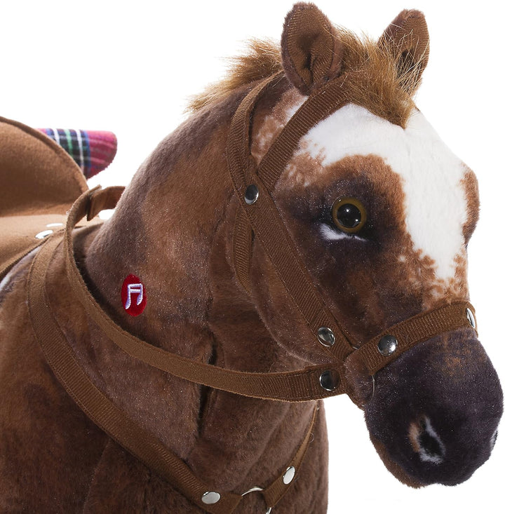 Heunec 723573 - Cowboy Pferd mit Sound 100 kg Tragkraft, Braun