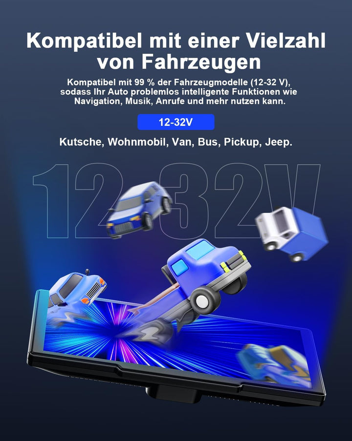 Avylet 8,1 Zoll Wireless Carplay Display für Android Auto&Apple Carplay, Tragbares IPS Touch Bildsch